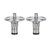 Nikou 2 tapas de carbonatación de acero inoxidable con lengüeta de 5/16 pulgadas, tipo de bloqueo de bola para botellas de PET de refrescos, adaptador de barril de cerveza casera de acero inoxidable