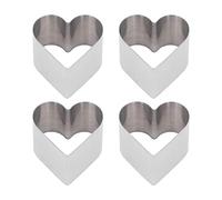 Nikou 4 cortadores de pasteles, acero inoxidable, multifunción, herramienta de fácil liberación para hornear pasteles con tapa para pasteles en forma de corazón