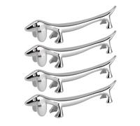 Nikou 4 soportes para cubiertos, soporte plateado para palillos, aleación de zinc pulido galvanizado, forma de animal, soporte versátil para tenedor, cuchara, cachorro, soporte para cubiertos