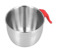 Nikou 5 cuencos de acero inoxidable con tapas, juego de cuencos multiusos para hornear y mezclar para ensalada, huevo y líquido, 2800 ml, mango antideslizante, diseño de techo plano