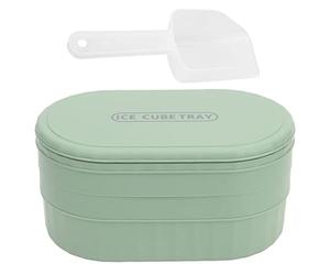 Nikou 72 Terrón Prensa Cubos de Hielo Bandeja Fabricante congelador Molde Cubo Hielo Almacenamiento fácil Gran Capacidad Grado alimenticio con Tapa para Fiesta de Bar en casa(Verde)