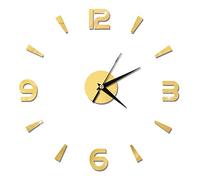 Nikou Adhesivo de Reloj de Pared decoración de Reloj Adhesivo de Espejo acrílico, Pared 1mm DIY Moderno hogar Oficina habitación(Dorado)