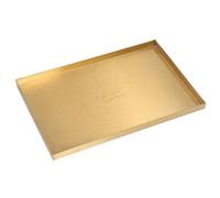 NIKOU Bandeja de Almacenamiento Rectangular de Placa de Oro de Metal Moderno, Bandeja de Acero Inoxidable para exhibir Joyas cosméticas