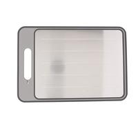 Nikou Bandeja de descongelación de doble cara para moler y descongelar, tabla de cortar con afilador para carne congelada, gris, alfombrilla de descongelación, placa de descongelación, diseño de doble