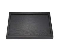 Nikou Bandeja Rectangular de Madera Maciza, Ideal para Té, Café y Aperitivos, Negro, 30 x 20 x 2 cm