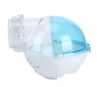 Nikou Baño de hámster - Rueda de Ejercicio para Correr para hámster Transparente de 13 cm Resistente al Olor Juguete para Mascotas pequeñas Rata para Correr(Azul)