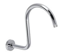 Nikou Brazo de ducha en forma de S, cuello de cisne de acero inoxidable, brazo de extensión de cabezal de ducha, compatible con NPT, acabado galvanizado, suministros de ducha de baño, uso doméstico