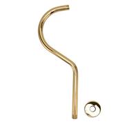 Nikou Brazo de extensión de cabezal de ducha NPT, cuello de cisne dorado cepillado en forma de S, tubo de cabezal de ducha de acero inoxidable para baño, 12 pulgadas de longitud, diseño montado en la