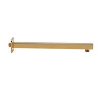 Nikou Brazo de extensión de ducha con diseño de arco ajustable, brazo de cabezal de ducha cuadrado de acero inoxidable montado en la pared, acabado dorado, ideal para ducha de baño, altura ajustable