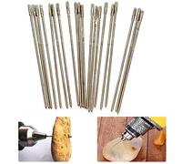 Nikou - Broca para joyas, 20 unidades, paquete de brocas lapidarias recubiertas de diamante de 1 mm, aguja sólida de poco, broca de ágata para joyas de ágata