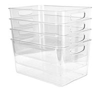 Nikou Caja de almacenamiento transparente Organizador de contenedor apilable Registro de cocina Cesta de almacenamiento de gabinete de cocina para frutas Suministros de limpieza de
