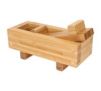 Nikou Caja de arroz portátil rectangular de madera para sushi, 25 x 10 x 6 cm, ideal para hacer sushi en casa