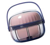 Nikou Caja portátil para tabletas de medicamentos, organizador de píldoras, organizador de vitaminas giratorio para PC para viajes y trabajos al aire libre (rosa 6,2 x 5,3 cm)