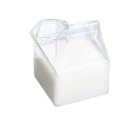 Nikou CartóN de Vidrio de Leche, Mini Taza de Leche, Taza de Vidrio, Vertedor, Linda Forma de Casa, Adecuado para Café con Leche y Varias Bebidas FríAs y Calientes, Transparente, 250ml, 7x7x15cm