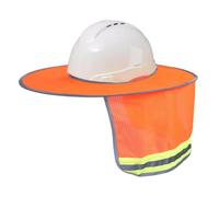Nikou Casco parasol con protección para la nuca, casco de protección transpirable, visera completa, malla de ala completa, con tira reflectante, para el verano al aire libre (naranja)