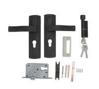 Nikou Cerradura de Manija de Puerta, Manilla Puerta Interior de Acero al Manganeso con Pestillo y Rodamiento Silencioso Universal con Llaves para el Hogar, Dormitorio, Color Negro