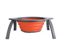 Nikou Cocina portátil Silicona Filtro plegable Filto de cesta de lavado de vegetales con soporte (Gris naranja)