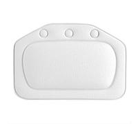 Nikou Cojín para bañera, cojín para bañera, acolchado de espuma suave, cojín de baño de spa, reposacabezas con ventosas, almohada de cabeza y cuello trasero para spa (blanco)
