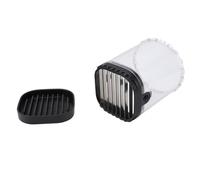Nikou Cortador de frutas y verduras, acero inoxidable y plástico, cortador de frutas de velocidad con placa de empuje para plátano y bayas, utensilio de cocina, color negro