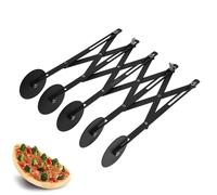 NIKOU Cortador de repostería de acero inoxidable, cuchillo de rueda múltiple para Pizza extensible, rodillo para masa, ruedas para Pasta(5)