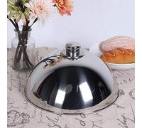 Nikou Cubierta de acero inoxidable para platos de alimentos, 12.5 pulgadas, tapa de protección antipolvo para hotel, bufé, restaurante, cubierta de alimentos, tapa de plato, construcción de acero