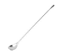 Nikou Cuchara de Agitación en Espiral, Mezclada con Barra de Mezcla de Acero Inoxidable, Barra para Vino, CóCteles, Mezcla, Cuchara de TorsióN, Mango Largo, Herramienta de AgitacióN, 31x2,8cm