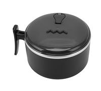 Nikou Cuenco aislado de acero inoxidable 304 con tapas, hueco de doble capa con aislamiento térmico para cocina, color negro, capacidad de 600 ml
