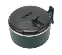 Nikou Cuenco aislado de acero inoxidable 304, hueco de doble capa con aislamiento térmico, taza ramen con tapas, recipiente de comida caliente para cocina, color verde negruzco