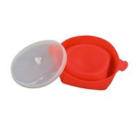 Nikou Cuenco para palomitas de maíz apto para microondas, para hacer palomitas de maíz de silicona con tapa transparente y asa, color rojo, ideal para uso doméstico
