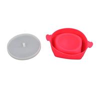 Nikou Cuenco para palomitas de maíz para microondas con tapa transparente y asa, para el hogar, color rojo rosa, apto para microondas, fácil de almacenar