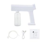 Nikou Desinfectante de vapor de mano de 300 ml con luz azul, pistola de vapor recargable nano atomizador, pulverizador de desinfección para el hogar, la oficina