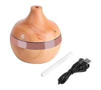 Nikou Difusor de aroma, humidificador de 300 ml con aceites esenciales, USB 7 colores, LED táctil, grano de madera, humidificador de aire, limpiador de aceite, difusor para el hogar, oficina, o yoga