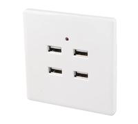 Nikou Enchufe de pared USB - 4 puertos USB DC 5V Toma de corriente eléctrica for cargador de toma de corriente eléctrica de oficina en casa (110~250V)