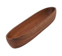 Nikou Ensaladera de Madera con Forma de Grande, Frutero de Madera para Alimentos, Pan, Frutas, Aperitivos, 30 x 8,5 x 4,5 cm, Cuenco de Madera Multiusos