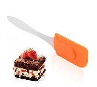 Nikou Espátulas de silicona para crema de mantequilla, resistente al calor, herramienta de mezcla para hornear pasteles, naranja, ideal para mezclar, extender y raspar