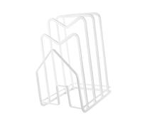 Nikou Estante de almacenamiento para tabla de cortar, versátil soporte organizador de tabla de cortar, estante para tapa de sartén para encimera de gabinete de cocina, color blanco