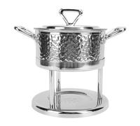 Nikou Estufa de fuego individual de acero inoxidable 304, calentador individual de alimentos, olla caliente de camping con tapa para dormitorio familiar, solución de cocina portátil