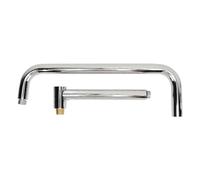 Nikou Extensión de cabezal de ducha con brida, brazo de ducha en forma de S, montaje en pared, tubo de ducha giratorio de acero inoxidable para baño, acabado galvanizado