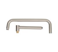 Nikou Extensión de cabezal de ducha con brida, brazo de ducha en forma de S, montaje en pared, tubo de ducha giratorio de acero inoxidable para baño, acabado cepillado