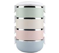 Nikou Fiambrera térmica - Fiambrera térmica portátil de acero inoxidable Recipiente a prueba de herrumbre Caja Bento El recipiente para alimentos se puede volver a montar(2800ml)
