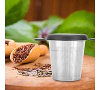 Nikou Filtro de té de acero inoxidable con tapa de silicona, 13 onzas, ideal para té de hojas sueltas y infusiones de hierbas