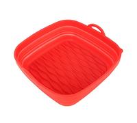 Nikou Forros reutilizables para freidora, cesta cuadrada de silicona para freidora de grano ondulado, color rojo, ideal para hornear en casa, camping, barbacoas, insertos de freidora, forros de