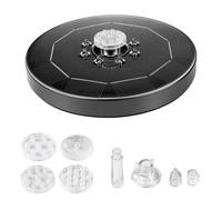 Nikou Fuente solar para exteriores, fuente solar de 3 W para exteriores, bomba de agua flotante solar con luz, bomba de estanque con 8 boquillas transparentes para jardín, estanque, baño de pájaros