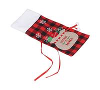 Nikou Funda para botella de vino con diseño de cuadrícula cuadrada, color rojo y negro, bolsa para el hogar, fiesta de Navidad, bar en casa, decoración de botellas de vino