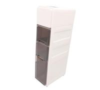Nikou Gabinete de almacenamiento delgado de plástico, caja de almacenamiento multifuncional de 4 capas con ruedas para arroz y alimentos, armario de almacenamiento vertical alto para piso, organizador