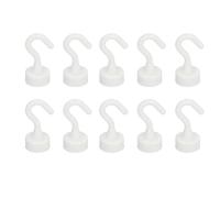 Nikou Ganchos Magnéticos de Plástico, 10 Unidades, Extrafuertes, Ganchos Magnéticos, Mini Ganchos Blancos, para Cocina, Baño, Dormitorio, Llaves