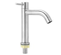 Nikou Grifo de agua - Grifo de lavabo G1/2in Rosca macho Grifo de agua de acero inoxidable Bajo el mostrador Solo grifo de agua fría Cocina Uso en el hogar