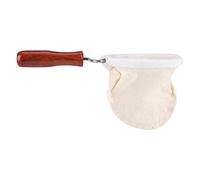 NIKOU Herramienta de colador de filtros de tela de filtro de café, franela lavable reutilizable hecha a mano con mango de madera(big)
