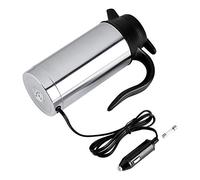 Nikou Hervidor de agua de acero inoxidable para coche, 12 V 750 ml, hervidor de agua, calentador de agua, taza de café, botella de agua para exteriores