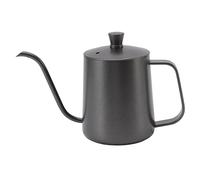 Nikou Hervidor de café a prueba de herrumbre de acero inoxidable, negro, largo y estrecho, pequeño para el hogar (350ml)